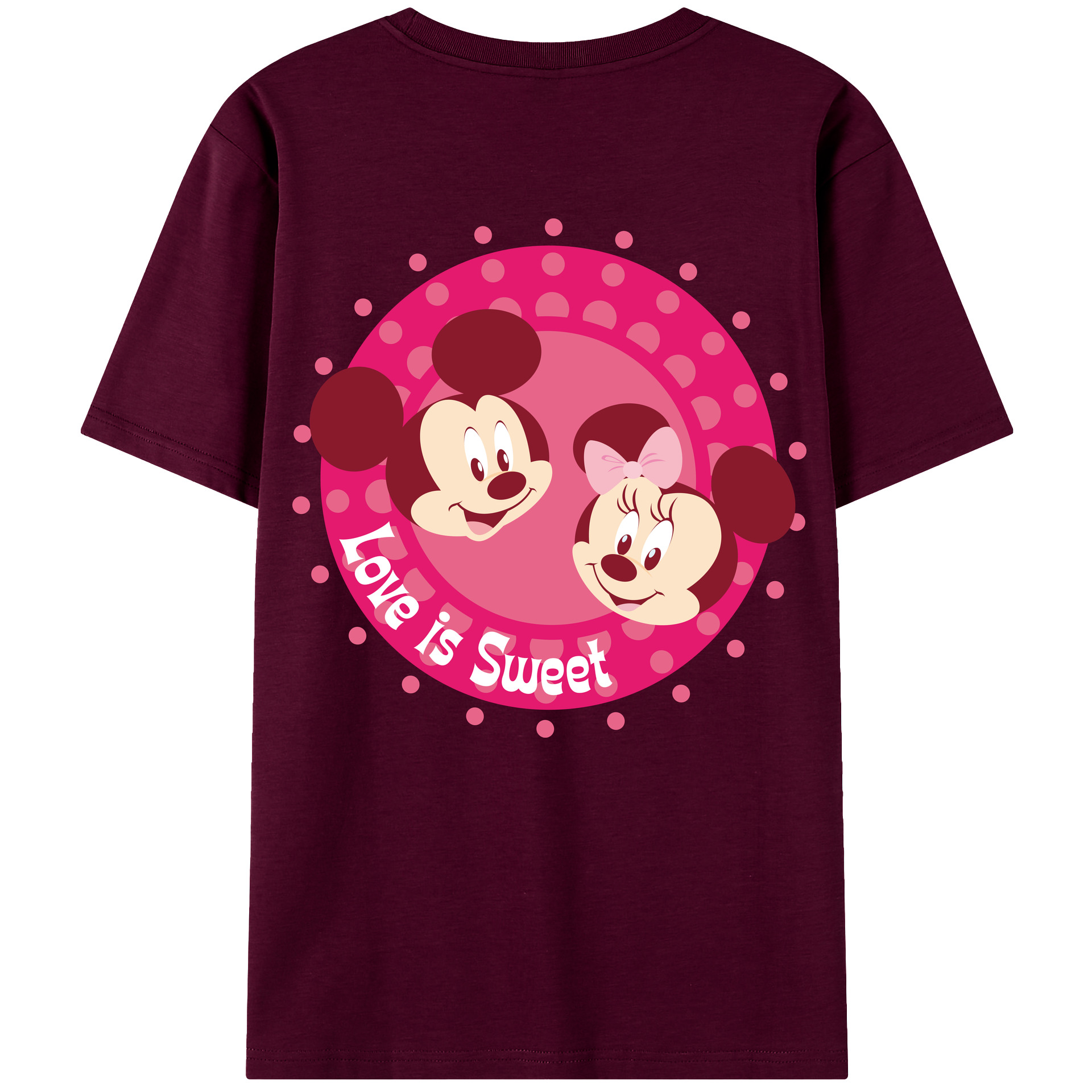 （画像用） ミッキーマウス Mickey Mouse レディース半袖Tシャツ(バックプリント)